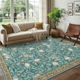 thumbnail image 2 of Garvee Washable Area Rug 5x7 Botanical Print Rugs Living Room Rugs, Farmhouse Non-Slip Indoor Rug Soft Stain Resistant Carpet for Bedroom, Home Office, Light Blue, 2 of 8