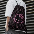 thumbnail image 5 of Hello Kitty Drawstring Backpack Water Resistant String Bag Sackpack Cinch for Sports, Gym, Travel, Swimming, Yoga, Beach, 5 of 7