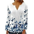 thumbnail image 1 of Camisas Awdenio para mujer, blusa informal de moda juvenil, cuello en V, camisa de tres cuartos, tops estampados de otoño, sudaderas, ofertas, 1 of 4