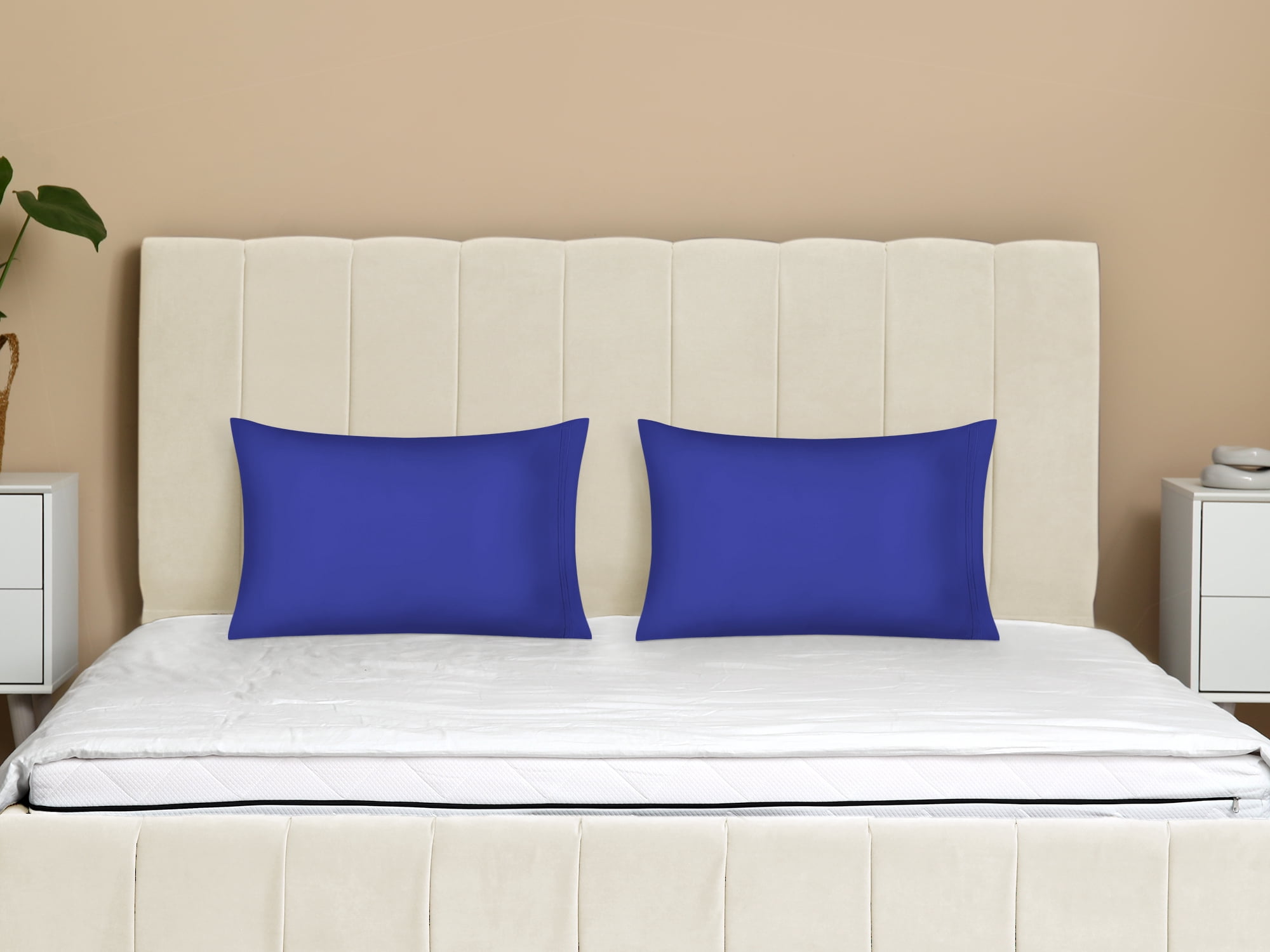 Unique Bargains 2 Pack Polyester Pillow Cases Pillow Covers King Navy