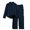 Navy, variant on Girls Autumn Outfits Back Pleated Long Sleeve Shirt Tops With Wide Leg Pants Toddler Kids Two Piece Set For Casual Wear Girls Casual Outfit Sets