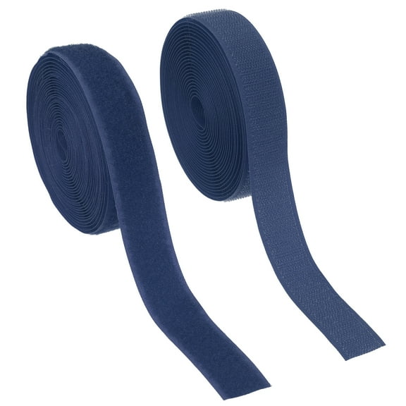 Uxcell Sew on Hook and Loop Tape, 1 Inch Width Non-Adhesive Back Nylon Fastener Strips 5 Yards - Dark Blue