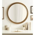thumbnail image 5 of Kate and Laurel Mansell Farmhouse Wood Framed Round Wall Mirror, 28 inch Diameter, Distressed White, Decorative Modern Mirror for Wall, 5 of 6