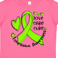 thumbnail image 4 of Inktastic Love, Care, Cure Lymphoma Awareness Lime Green Ribbon Hearts Boys or Girls Toddler T-Shirt, 4 of 5