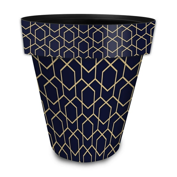 Briarwood Lane Blue Geometric Large Planter