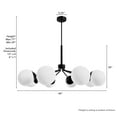 thumbnail image 6 of Hunter - Hepburn 8-light Matte Black, Extra Large Chandelier, Dimmable, Mid Century Modern Style, Sputnik Shaped, for Bedrooms, Dining, Living Rooms - 19870, 6 of 7