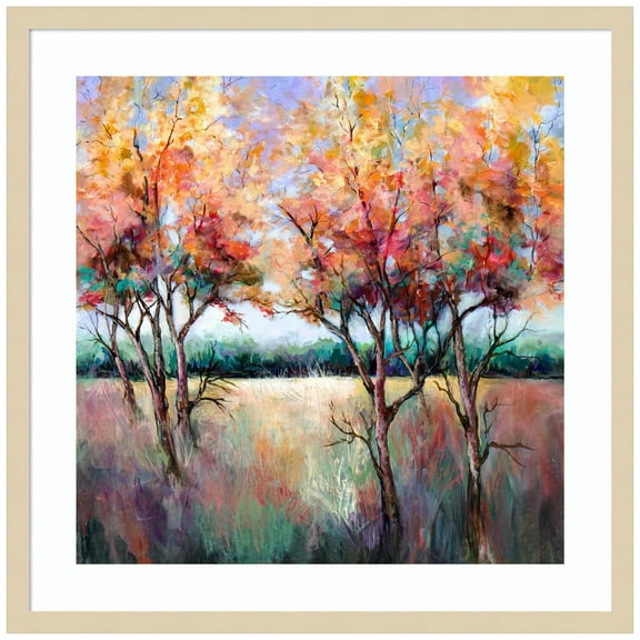 Amanti Art End of Summer Trees Wood Framed Wall Art Print
