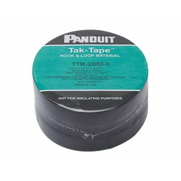 Panduit Tak-Tape Hook & Loop - Cable tie - 35 ft - black