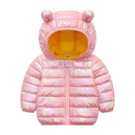 

Winter Children s Cotton-padded Down Parkas Boys Girls Hooded Zipper Jacket Coat Cute Bear Ear Kids Outerwear & Coats
