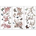 thumbnail image 1 of Juego de 3 calcomanías Sakura para muebles y manualidades, 6x12 pulgadas, con diseño de flores de cerezo y mariposas., 1 of 7