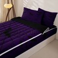 thumbnail image 3 of Homewish Spooky Halloween Spider Web Zipper Twin Comforter Sets with Fitted Sheet and 2 Pillowcases,Flying Bat Pattern Zipper Bedding Set,Purple Black,Black Reversible,4-Piece, 3 of 7