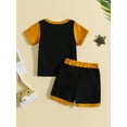 thumbnail image 3 of Bagilaanoe 2pcs Toddler Baby Boy Short Pants Set Short Sleeve Letter Print T Shirt Tops + Shorts 6M 12M 18M 24M 3T Kids Casual Summer Outfits, 3 of 9
