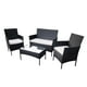 thumbnail image 1 of Sala para Exteriores Jardin de Mimbre Negro Cojines Beige negro 103, 1 of 9