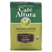 Cafe Altura Organic Coffee, Colombia, Whole Bean, Dark Roast, 10 oz (283 g)