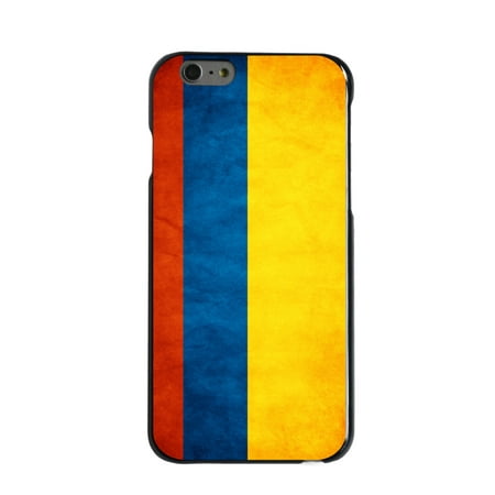 DistinctInk Case for iPhone 6 / 6S (4.7" Screen) - Custom Ultra Slim Thin Hard Black Plastic Cover - Colombia Old Flag - Show Your Love of Colombia