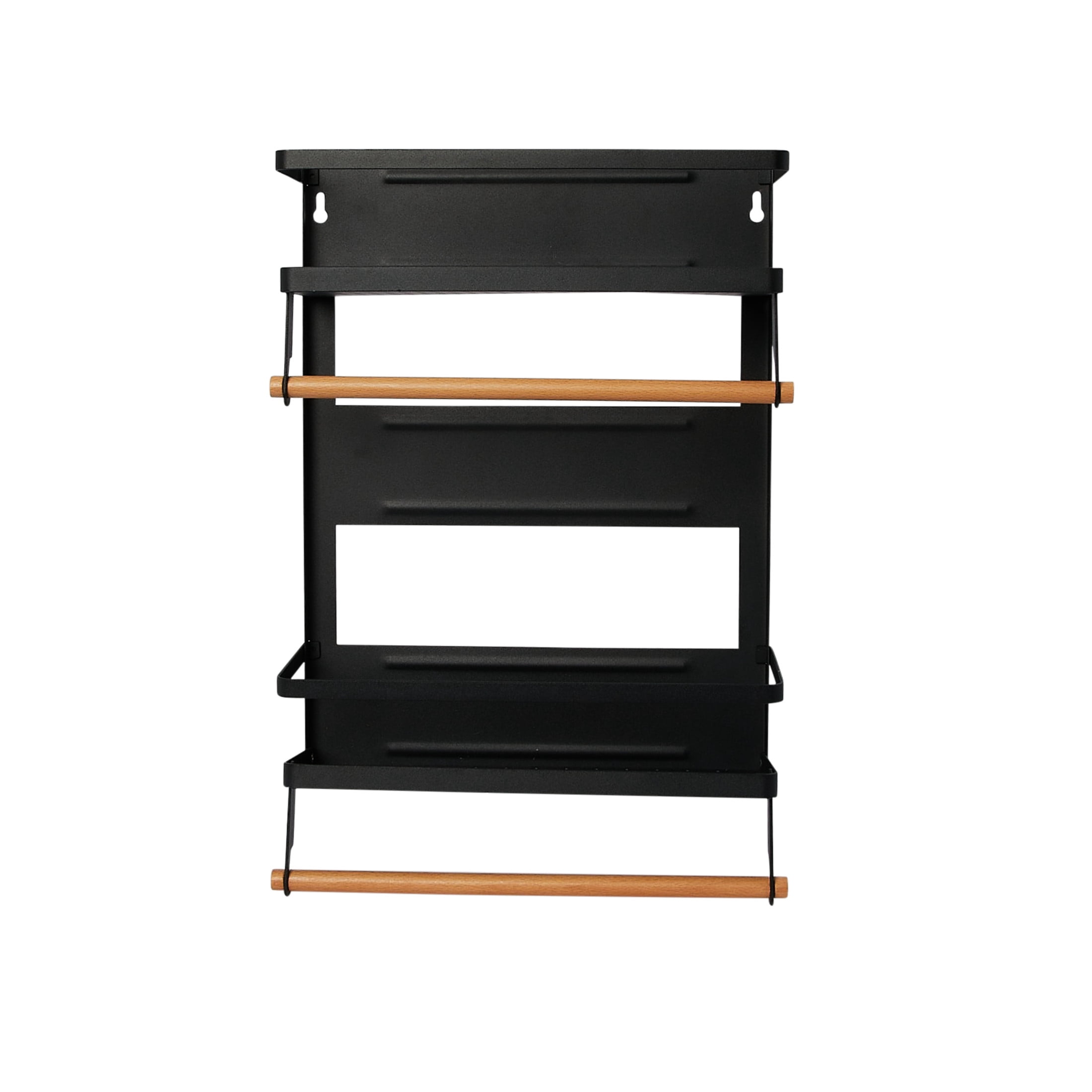Household Essentials Metal Magnetic Organizer with Paper Towel Holder, Black