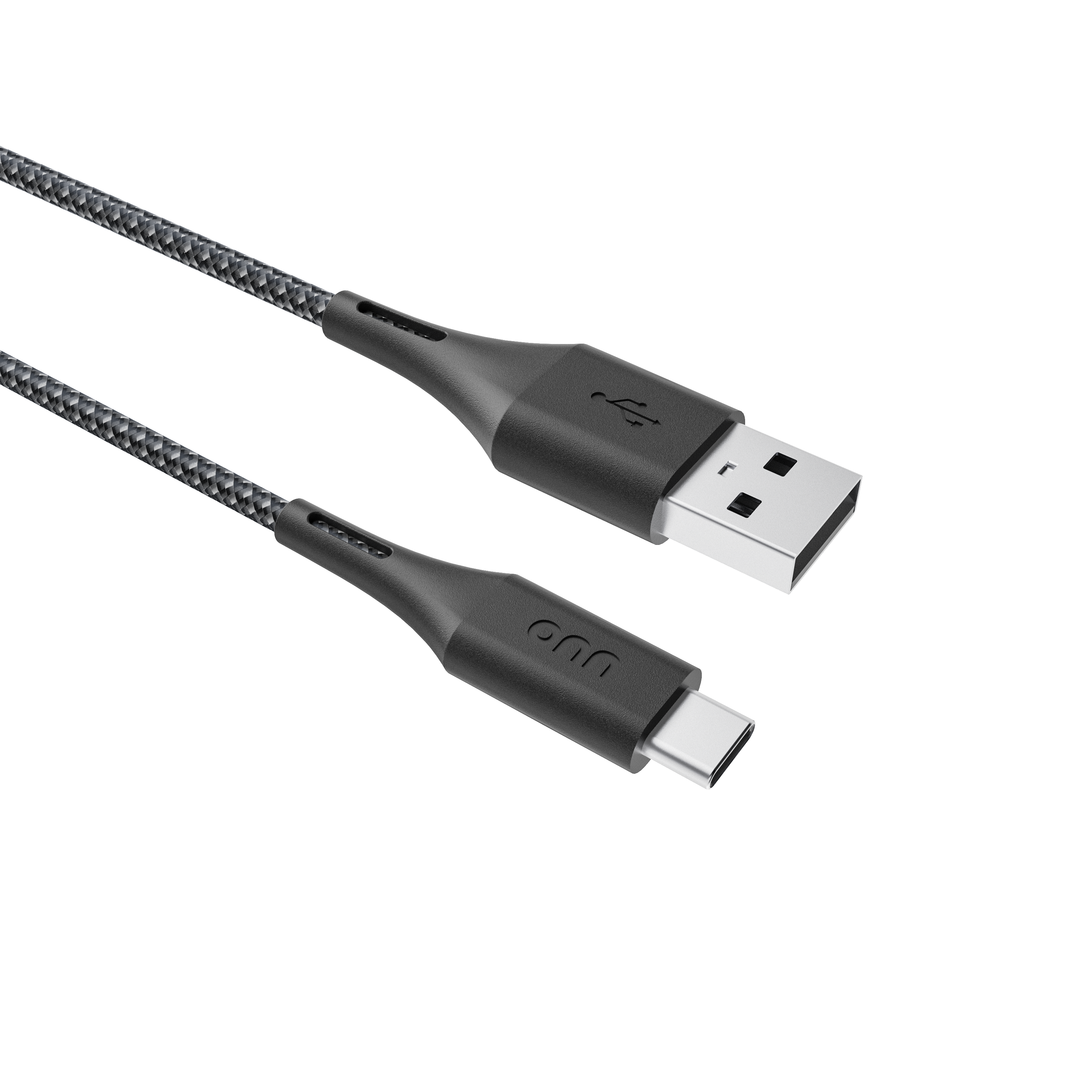 Cable de carga trenzado de tacto suave onn de 3 pies USB-A a USB-C, certificado USB IF, negro 2