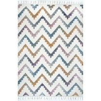 nuLOOM Rumi High-Low Chevron Tassel Area Rug, 8' 10" x 12', Beige