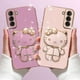 thumbnail image 2 of Luxury Plating Hello Kitty Case for Samsung Galaxy S23 S22 Ultra S21 S20 FE S10 S9 S8 Note 20 9 8 Plus 10 Lite Mirror Rack Cover, 2 of 5