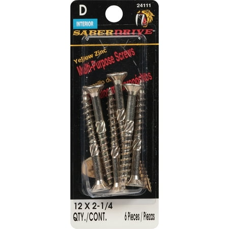 

#12 x 2-1/4 Zinc Star Drive Interior Nibs Bugle Head Wood Screws (30 pcs.)