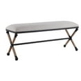 thumbnail image 3 of Bowery Hill Contemporary Upholstered Iron Bench in Oatmeal, 3 of 9