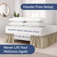 thumbnail image 3 of Elastic Wrap-Around Dust Ruffled Bed Skirt - Easy Fit with Pleated 15" Drop, 3 of 7