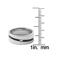 thumbnail image 3 of West Coast Jewelry Men's Cubic Zirconia Diagonally Striped Stainless Steel Ring, 3 of 5