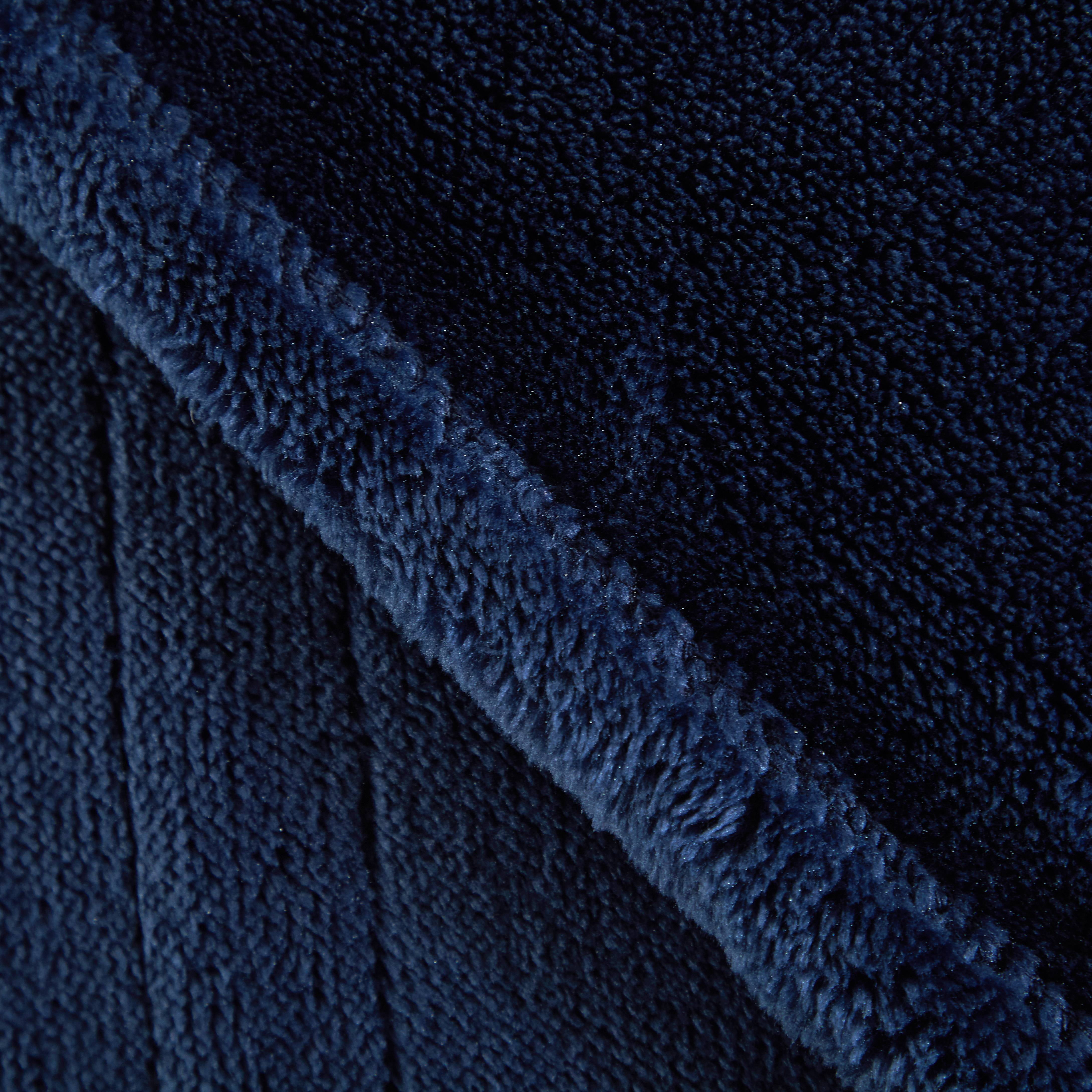 Well Being Soft Plush Electric Heated Throw, 50" x 60" size, Navy