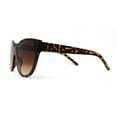thumbnail image 4 of Womens Luxury 90s Designer Inset Lens Shield Large Cat Eye Sunglasses Tortoise Brown, 4 of 4