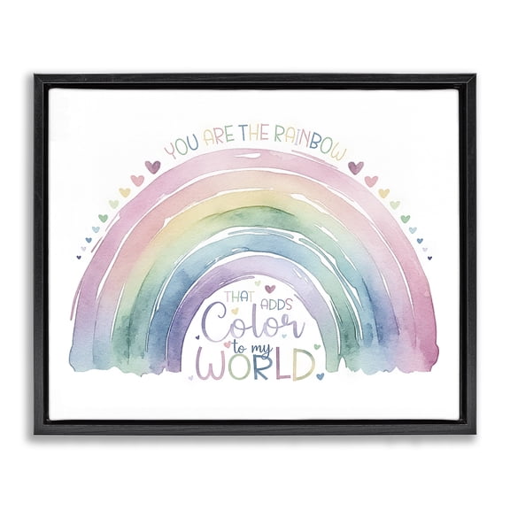 Stupell Industries Eclectic You Are The Rainbow Black Floating Frame Canvas Art, 21 x 17, by Amanda Greenwood