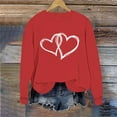 thumbnail image 5 of AuroraX Red Womens Sweatshirts,Oversized Crewneck Heart Long Sleeve Pullover Cotton Valentines Holiday Outfits Gifts for Girlfriend, 5 of 6