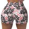 thumbnail image 2 of Rateoe Black Snake Printed Power Workout Shorts for Women Tummy Control Squat Proof Ribbed Thick Seamless Scrunch Active Short-Large, 2 of 8