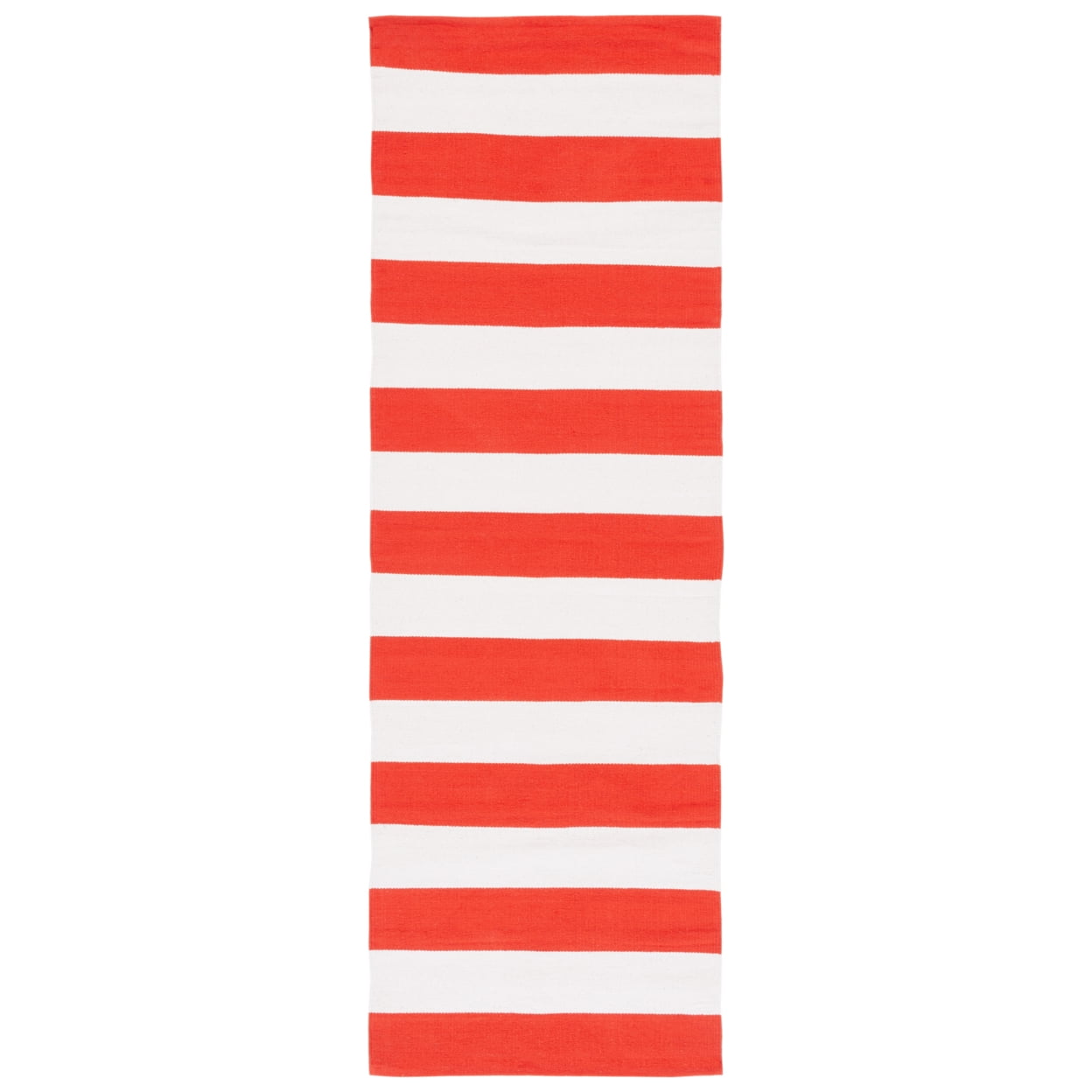 SAFAVIEH Montauk Saranna Striped Cotton Runner Rug, Rust/Ivory, 2'3" x 7'