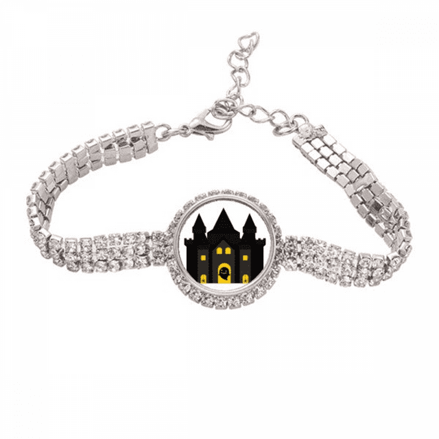 Conte de Fées Château Illustration Colorée Chaîne de Tennis Bracelet Diamant Bijoux