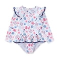 thumbnail image 2 of Sperry UPF 50+ Rash Guard One Piece Swimsuit Bathing Suit with Bucket Sun Hat (Baby Girls), 2 Piece Swimwear Set, Sizes 12M-24M, 2 of 7