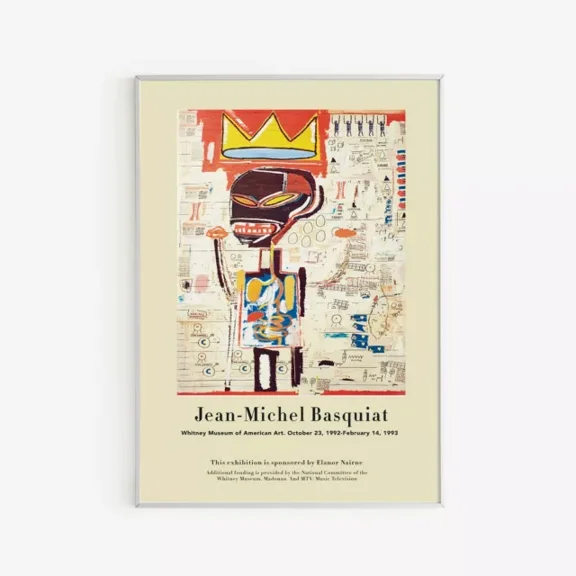 Kna Prints - 1 Pcs Poster Jean-Michel Basquiat 1993 Museum Exhibition Poster Vintage Art Poster Print, UNFRAMED-8x12