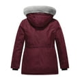 thumbnail image 2 of KVE Women's Plus Size Quilted Winter Coat Warm Puffer Jacket Thicken Parka with Removable Hood Burgundy Red 1X, 2 of 9