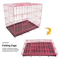 HEMOTON Pink Pet Cage House Made of Iron for Small and Medium Pets Durable Comfortable and Easy to Carry 17.5x13x16 inches