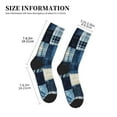 thumbnail image 3 of Pofeuu Indigo Patchwork Quilt Print Crew Socks, Adult Running Hiking Socks for Youth and Adult, 3 of 7