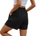 thumbnail image 4 of VBVC Women's Drawstring Cotton-Linen Shorts,Breathable Shorts For Women,Ladies Lightweight Summer Beach Bottoms with Pockets,Black,S-2XL, 4 of 9