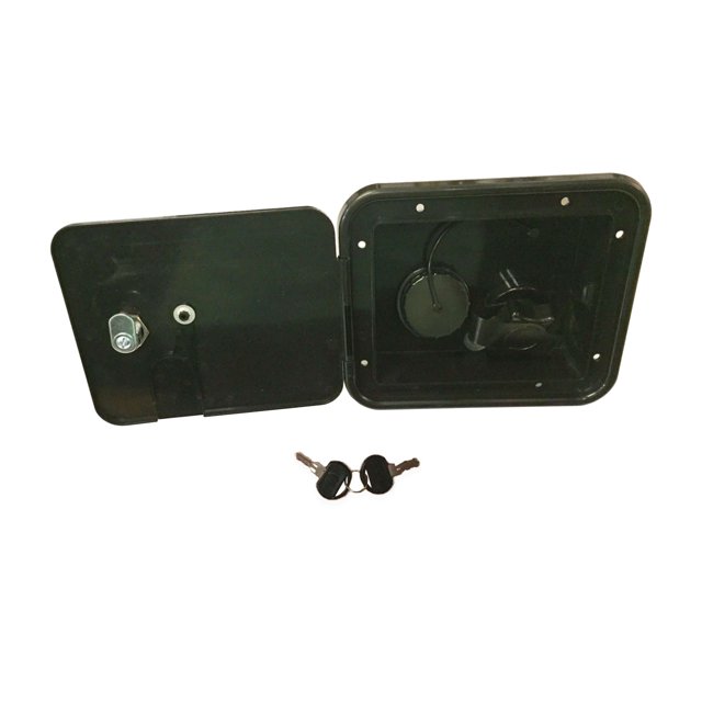 Valterra Black Gravity City Water Inlet Fill Dish Hatch Lock RV Trailer