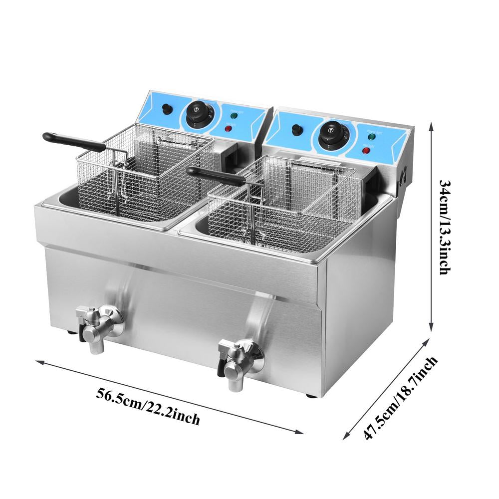 show original title Details about   Fryer Stainless Steel Catering Electric Fryer 400 V 16 L Under Cabinet 