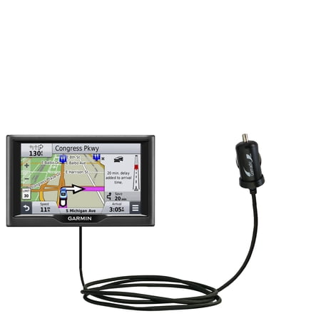 Gomadic Intelligent Compact Car / Auto DC Charger suitable for the Garmin nuvi 67 / 68 LM LMT - 2A / 10W power at half the size. Uses Gomadic TipExcha
