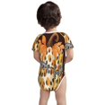 thumbnail image 3 of Xecao Fall Farmhouse Pumpkins Pattern Baby Climbing Bodysuit Short Sleeve Onesie Unisex 0-12 Months Baby Shirt Newborn Outfits Crotch snap design-6 Months, 3 of 6