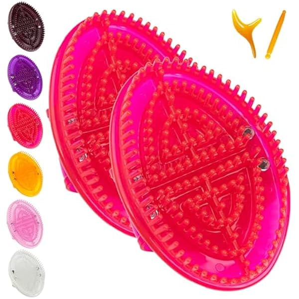 wonima11 2 Pack Meridians Brush Massage Body, Beauty Salon Professional Custom Meridian Brush, Whole Body Relaxation Massage Comb - 90°Bending Not Deform, Comfortable and Skin-Friendly (2Pack-Red)