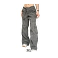 thumbnail image 3 of Pantalones de tubo acampanados holgados Minnieouse Vintage Verde gris XL, 3 of 6