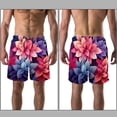 thumbnail image 3 of luoweisi Men's Beach Shorts Quick Dry Swim Trunks with Mesh Lining Art Flowers 2XL, 3 of 5