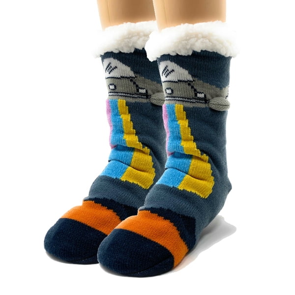 OoohGeez Kids Funny Slipper Socks, UFO Real, Fuzzy House Non-Slip Grip Socks