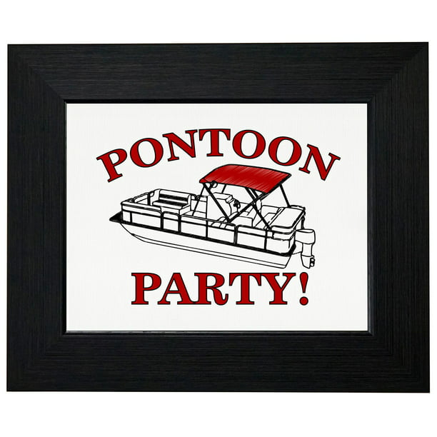 Pontoon Party Red Pontoon Party Boat On The Water Framed Print Poster Wall Or Desk Mount Options Walmart Com Walmart Com