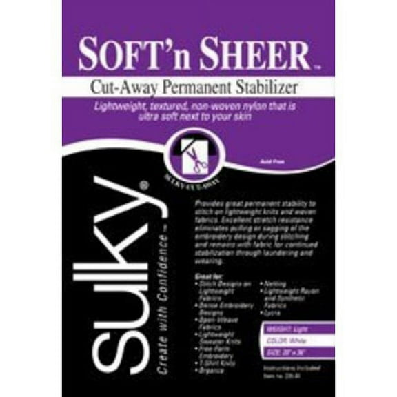 Sulky Soft & Sheer Cut-Away Permanent Stabilizer-8"X11yd